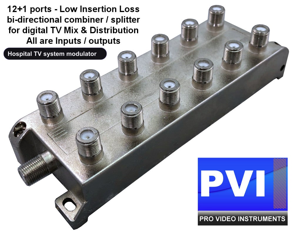 Hospital TV system modulator coaxial combiner splitter for digital TV channel distribution multi modulator combining