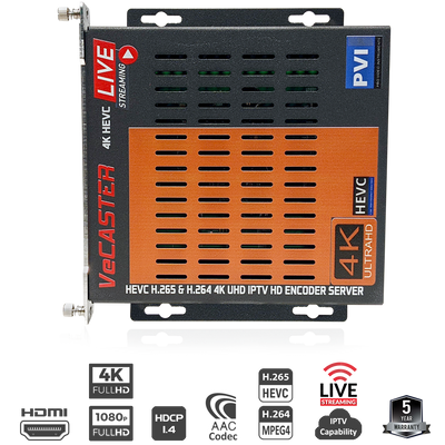 VeCASTER 4K HEVC β HDMI 2.0b IPTV Encoder (4K@30 UHD)
