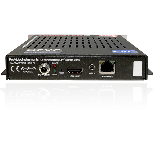 VeCASTER HD HEVC IPTV encoder rear HDMI input and ethernet connections