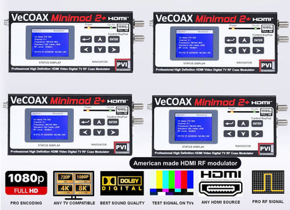 American made HDMI RF modulator 4-pack bundle deal - four MINIMOD 2+ units