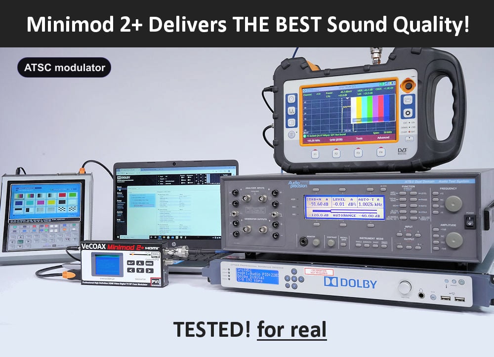 ATSC modulator broadcast-grade Dolby Digital AC-3 audio test results