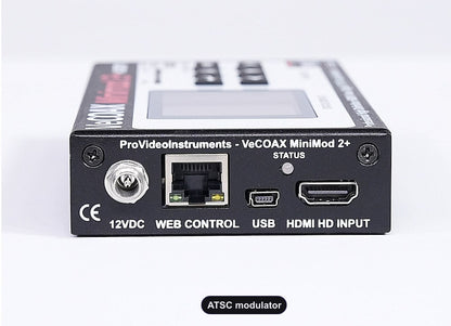 ATSC modulator rear panel HDMI input and Ethernet web control port