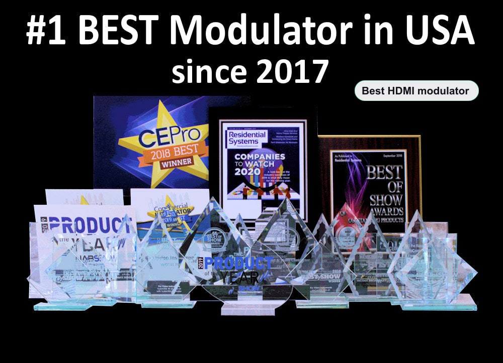 Best Best HDMI modulator award winner since 2017 - VeCOAX MINIMOD 2+