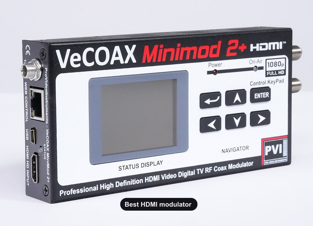 Best HDMI modulator compact aluminum enclosure left side view
