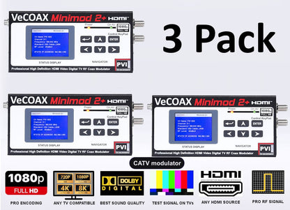 CATV modulator 3-pack bundle deal - three MINIMOD 2+ units