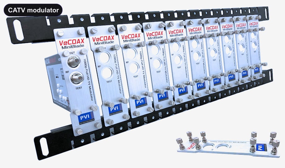 CATV modulator blade rack kit mount 10 or more units in single rack space