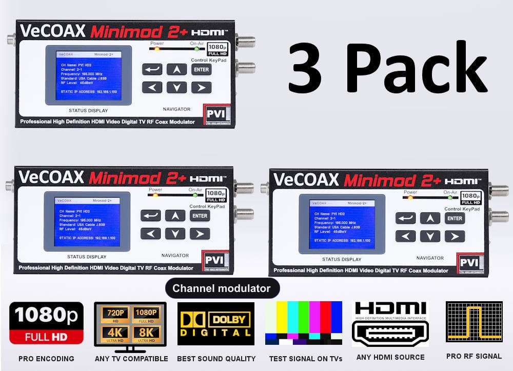 Channel modulator 3-pack bundle deal - three MINIMOD 2+ units