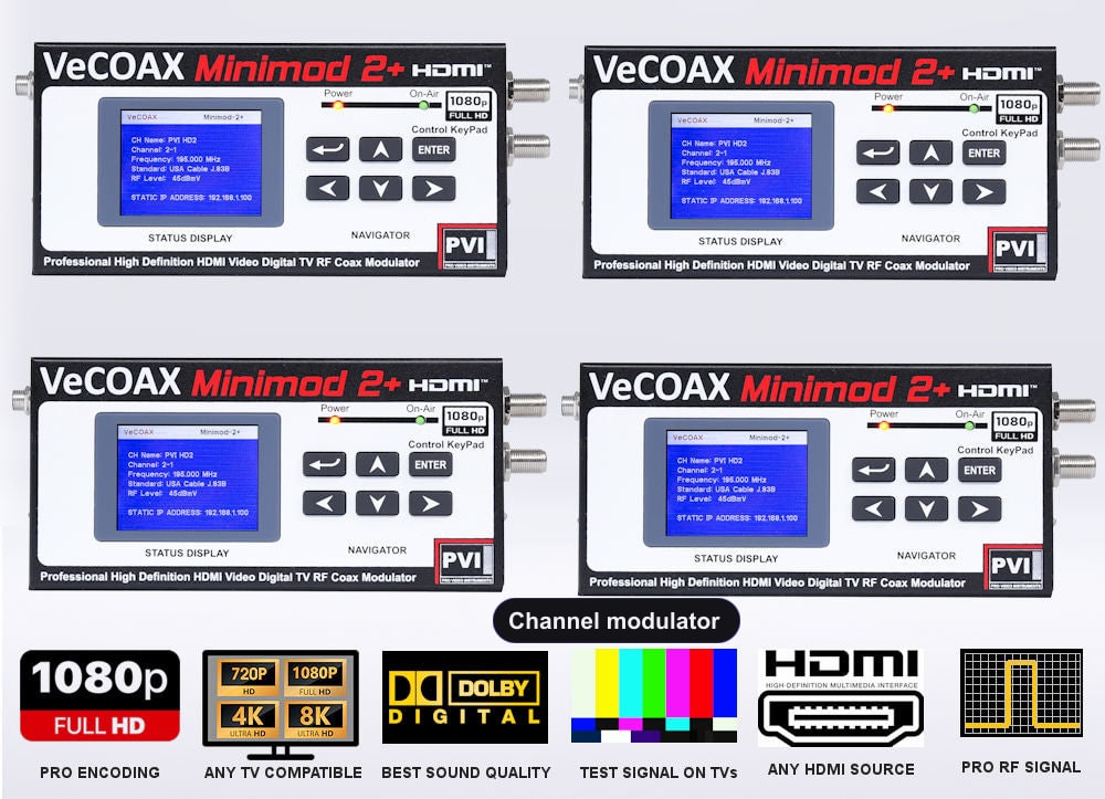Channel modulator 4-pack bundle deal - four MINIMOD 2+ units