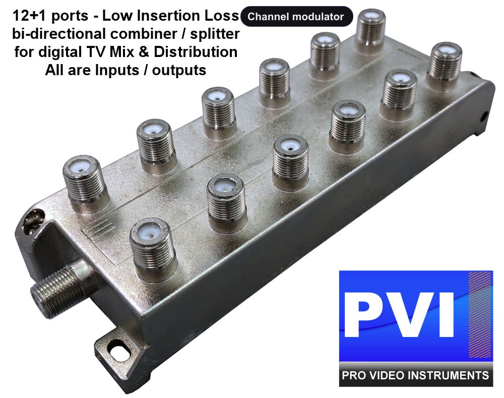 Channel modulator coaxial combiner splitter for digital TV channel distribution multi modulator combining