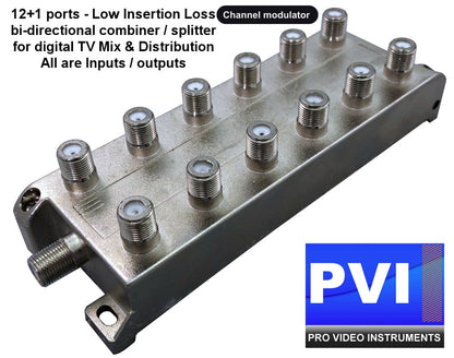 Channel modulator coaxial combiner splitter for digital TV channel distribution multi modulator combining
