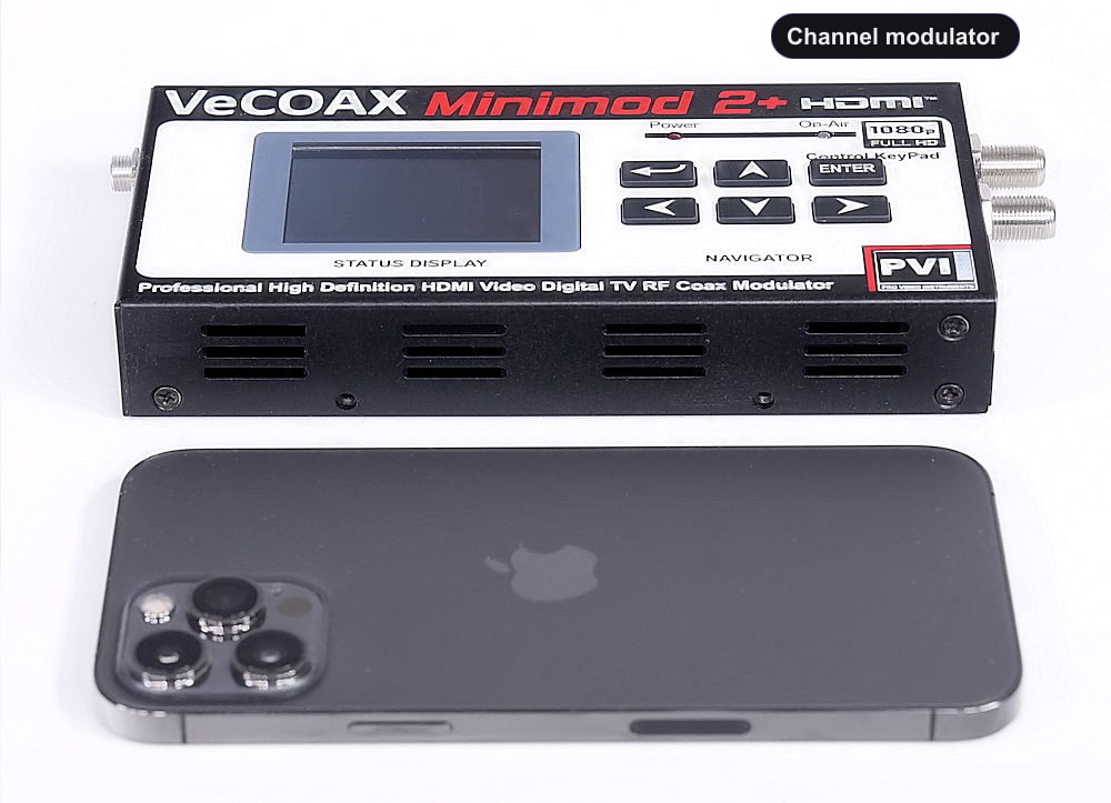 Channel modulator compact dimensions 7.5 x 4.5 x 1.2 inches