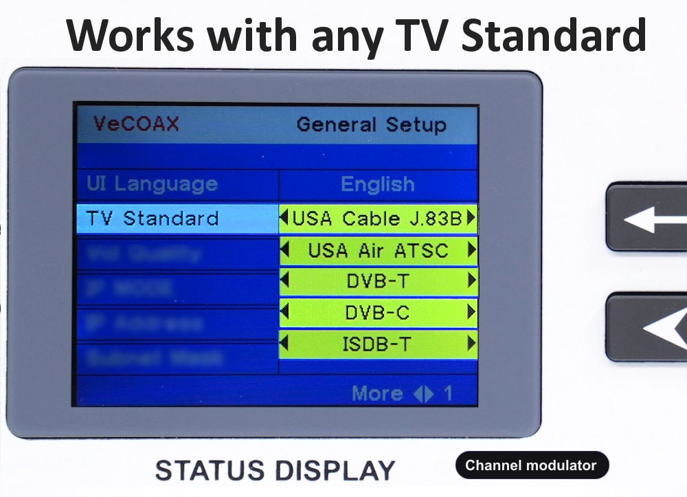 Channel modulator universal TV standards QAM ATSC DVB-T DVB-C ISDB-T