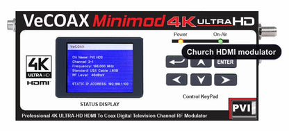 MINIMOD-4K upgrade - full 4K Church HDMI modulator over coax