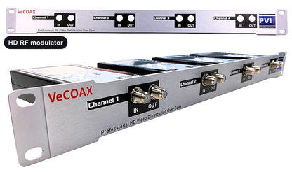 HD RF modulator rack mount 4 channels in single 1RU panel