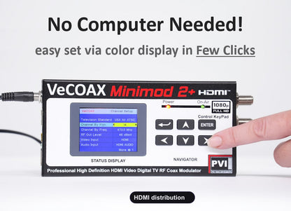 HDMI distribution built-in LCD display for easy setup without computer