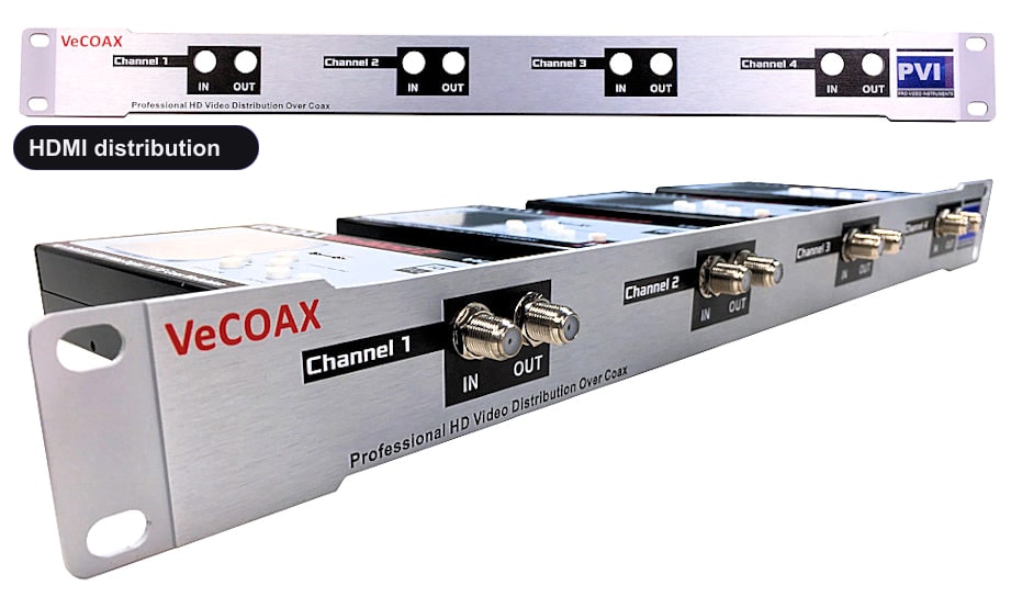HDMI distribution rack mount 4 channels in single 1RU panel