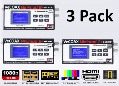HDMI modulator 3-pack bundle deal - three MINIMOD 2+ units