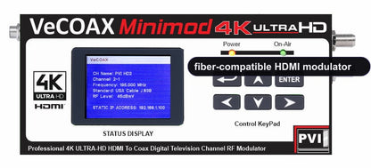 MINIMOD-4K upgrade - full 4K fiber-compatible HDMI modulator over coax
