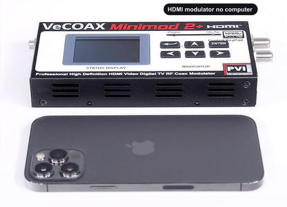 HDMI modulator no computer compact dimensions 7.5 x 4.5 x 1.2 inches