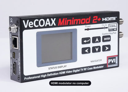HDMI modulator no computer compact aluminum enclosure left side view