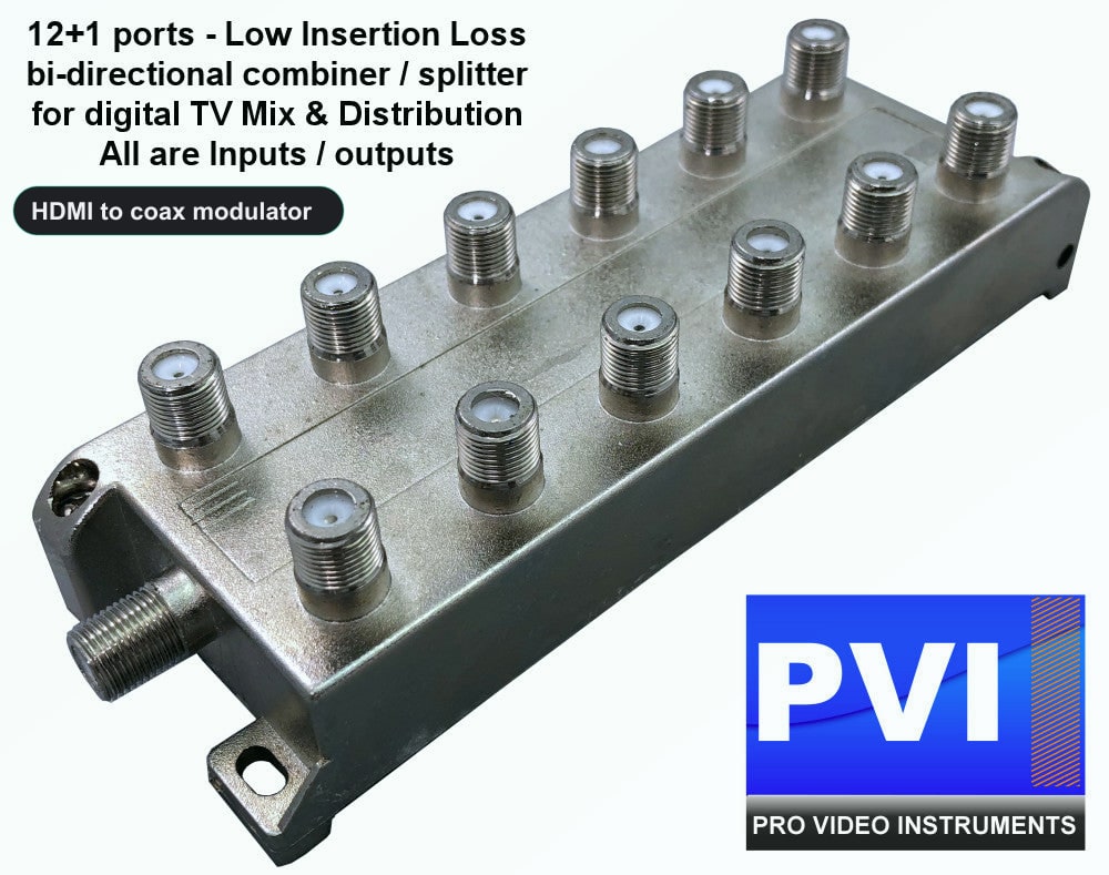HDMI to coax modulator coaxial combiner splitter for digital TV channel distribution multi modulator combining