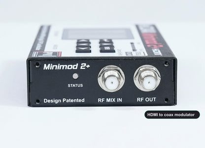 HDMI to coax modulator coaxial RF output connector for TV distribution