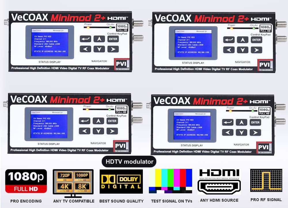 HDTV modulator 4-pack bundle deal - four MINIMOD 2+ units