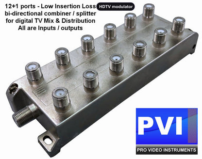 HDTV modulator coaxial combiner splitter for digital TV channel distribution multi modulator combining
