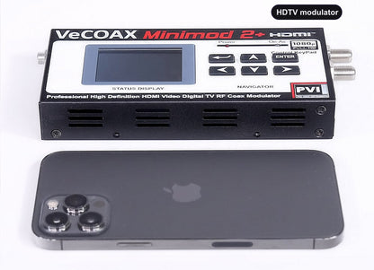 HDTV modulator compact dimensions 7.5 x 4.5 x 1.2 inches