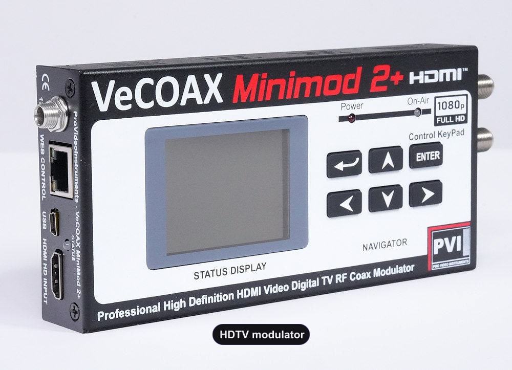 HDTV modulator compact aluminum enclosure left side view