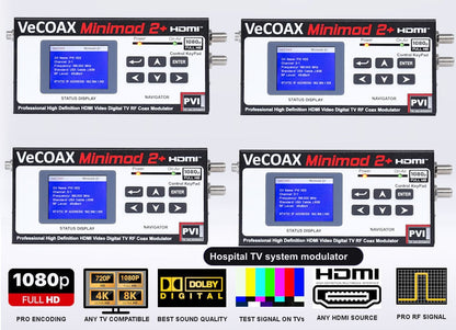 Hospital TV system modulator 4-pack bundle deal - four MINIMOD 2+ units