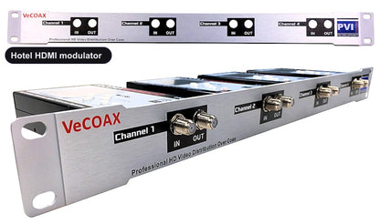 Hotel HDMI modulator rack mount 4 channels in single 1RU panel