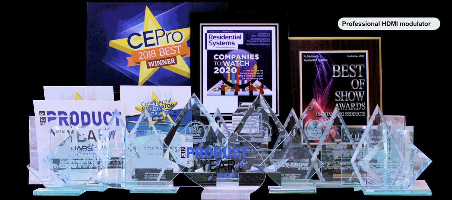 Professional HDMI modulator VeCOAX MINIMOD 2+ multiple industry awards NAB CE Pro CEDIA
