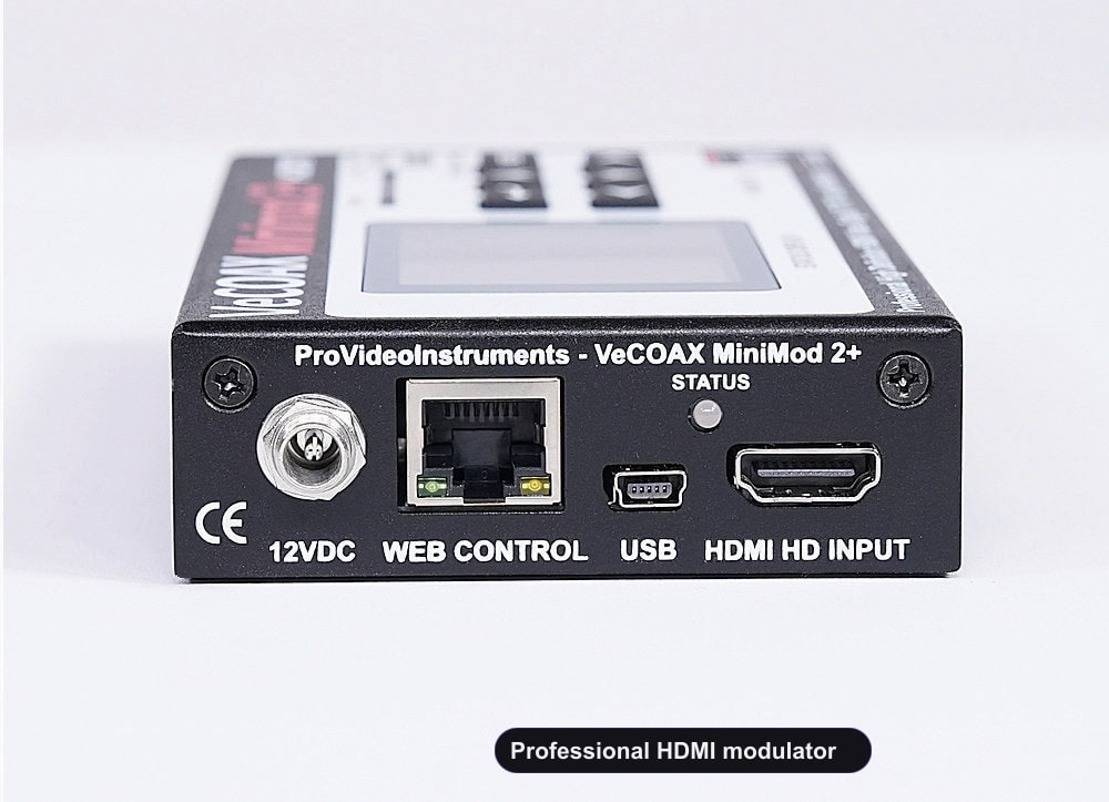 Professional HDMI modulator rear panel HDMI input and Ethernet web control port