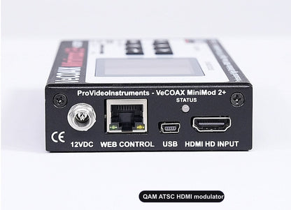 QAM ATSC HDMI modulator rear panel HDMI input and Ethernet web control port