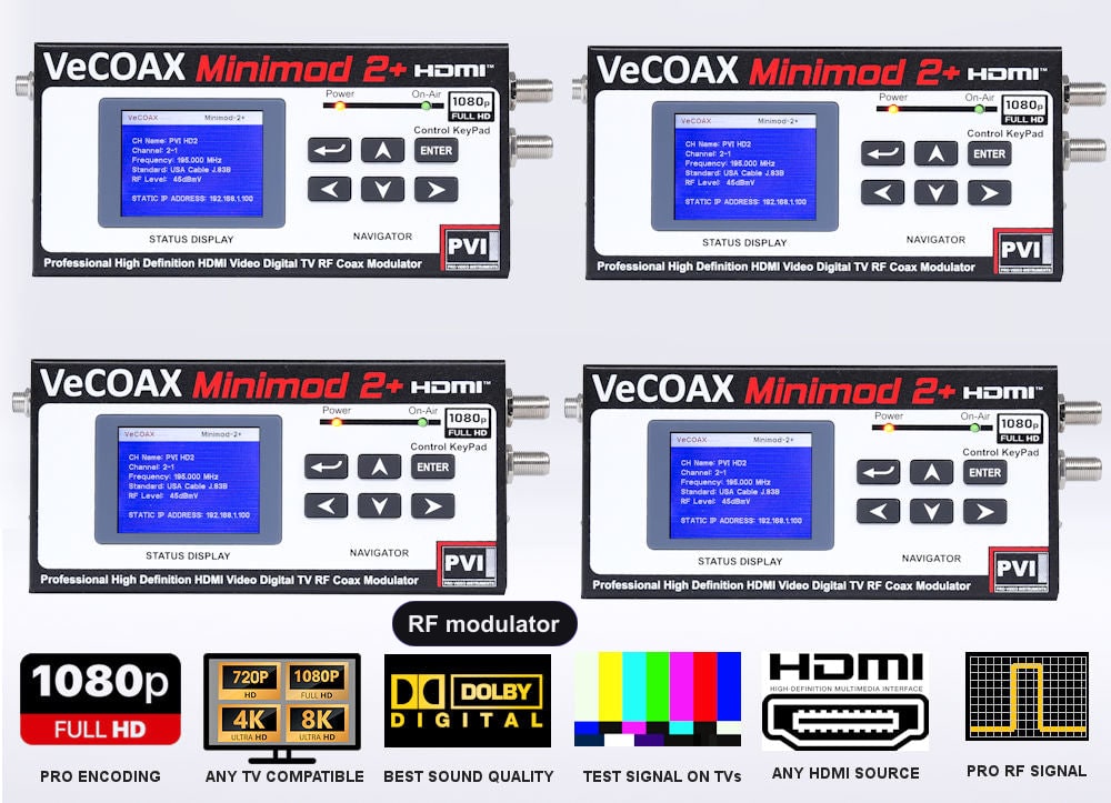 RF modulator 4-pack bundle deal - four MINIMOD 2+ units