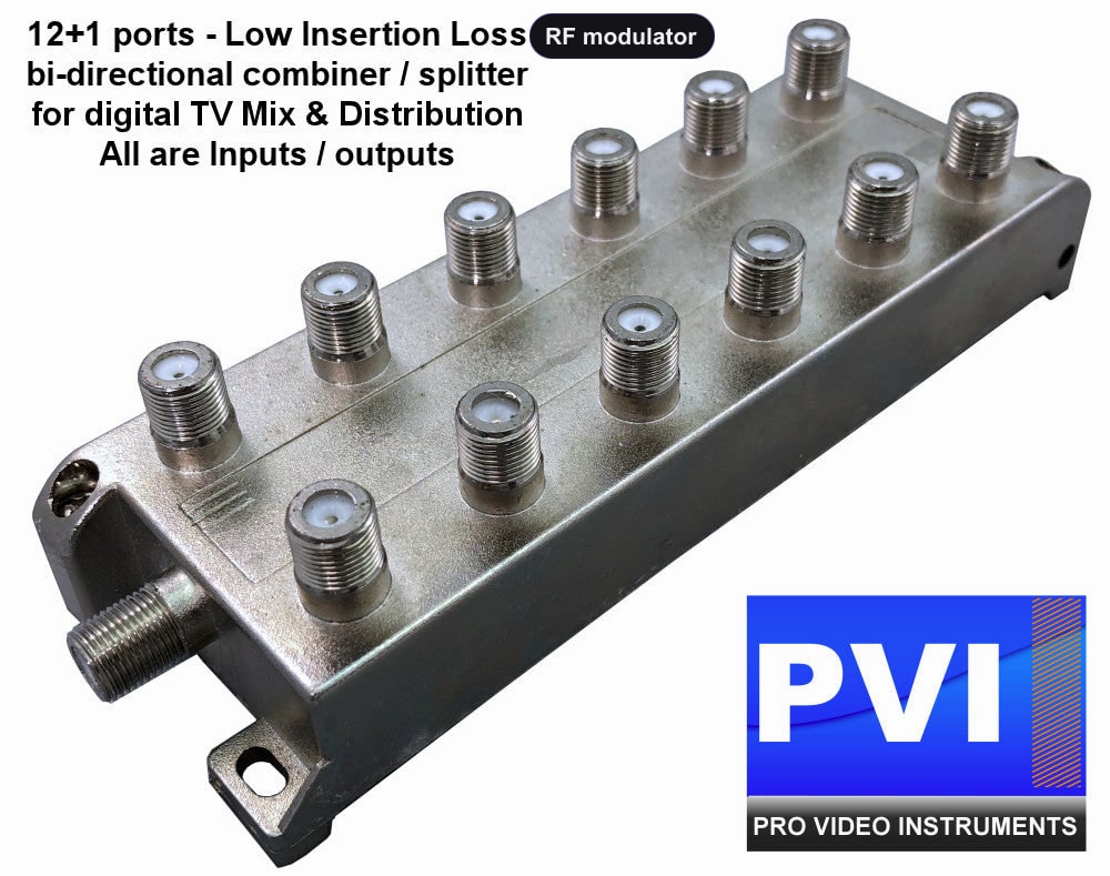 RF modulator coaxial combiner splitter for digital TV channel distribution multi modulator combining