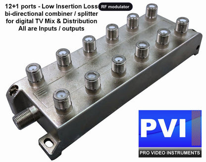 RF modulator coaxial combiner splitter for digital TV channel distribution multi modulator combining