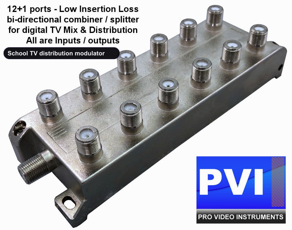 School TV distribution modulator coaxial combiner splitter for digital TV channel distribution multi modulator combining