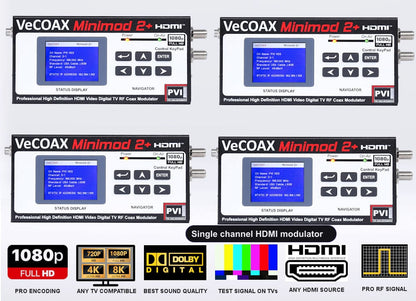 Single channel HDMI modulator 4-pack bundle deal - four MINIMOD 2+ units