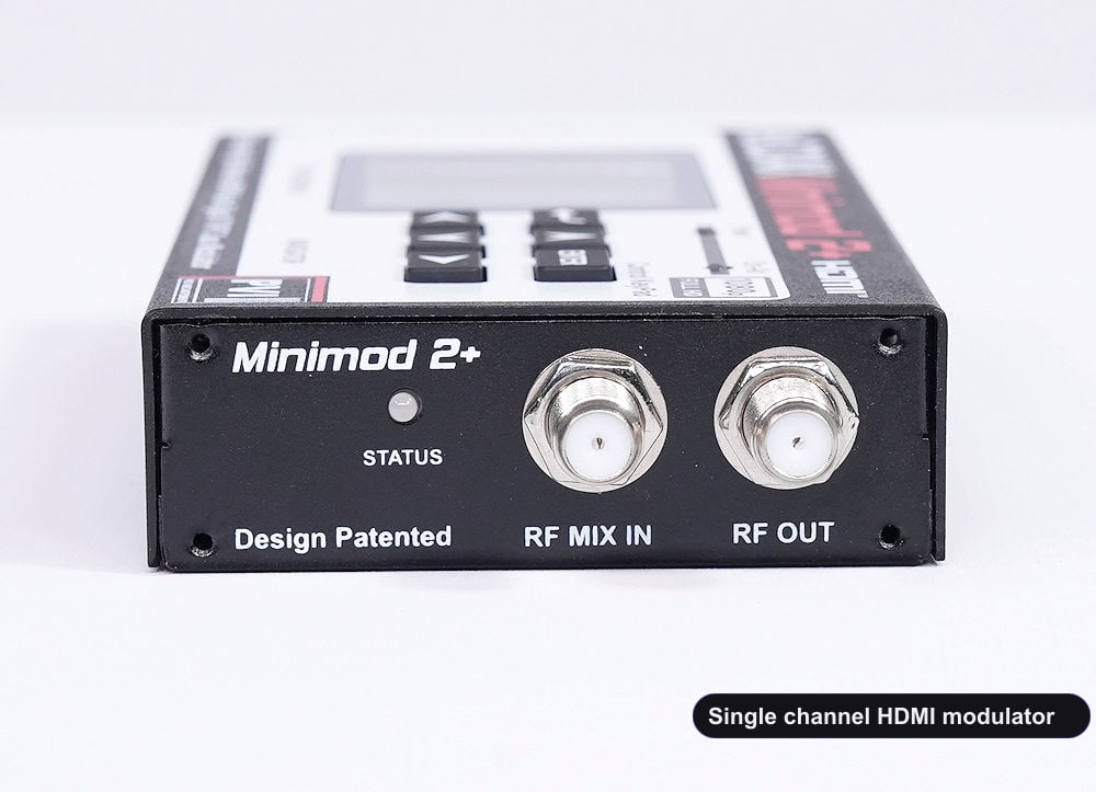 Single channel HDMI modulator coaxial RF output connector for TV distribution