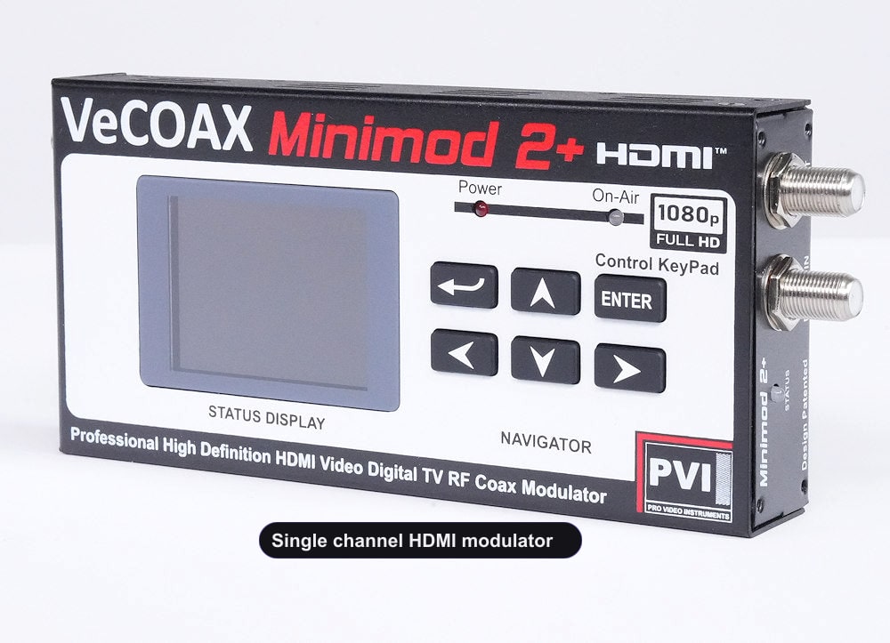 Single channel HDMI modulator professional build quality right side ventilation