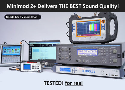 Sports bar TV modulator broadcast-grade Dolby Digital AC-3 audio test results