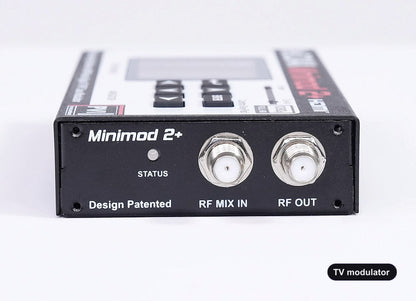 TV modulator coaxial RF output connector for TV distribution