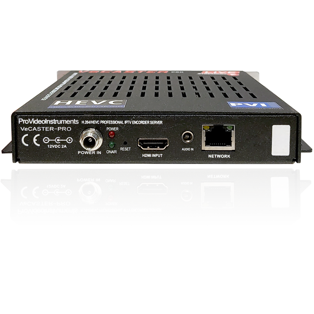 VeCASTER HD HEVC IPTV encoder rear HDMI input and ethernet connections