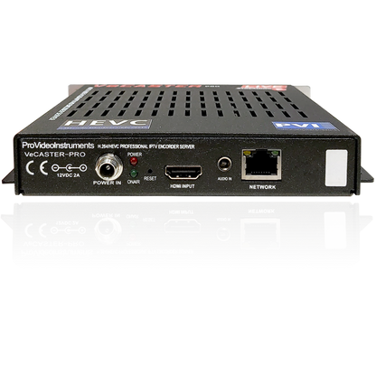 VeCASTER HD HEVC IPTV encoder rear HDMI input and ethernet connections