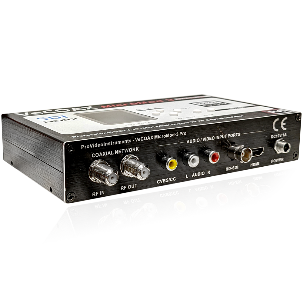 VeCOAX MICROMOD-3 SDI — 3G-SDI HDMI AV universal inputs angled product view