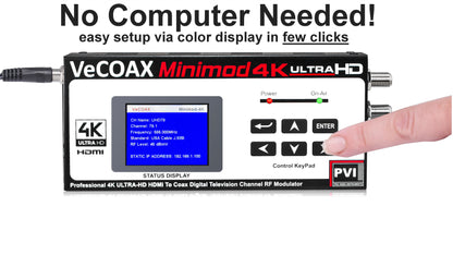 VeCOAX MINIMOD 4K color display keyboard setup with finger control no computer needed