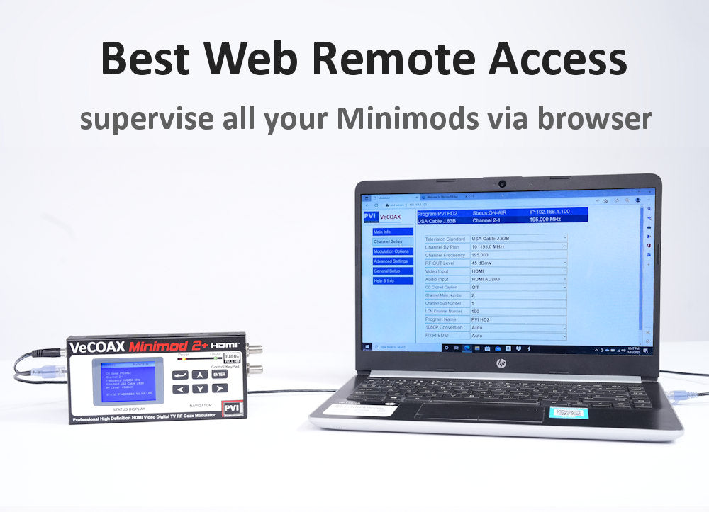 VeCOAX RACK-2 2-Channel — vecoax minimod 2 plus hdmi rf modulator can be controlled via web browser from pc tablet remote 550b 4bfb 914a