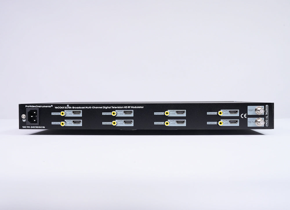 VeCOAX ULTRA+ Multichannel — rf modulator rack mount with hdmi inputs for digital tv channels distribution vecoax ultra plus pvi provideoinstruments